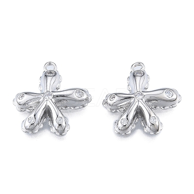 Brass Micro Pave Clear Cubic Zirconia Pendants KK-N216-590P-1
