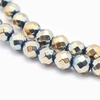 Electroplate Non-magnetic Synthetic Hematite Beads Strands G-L486-D-19-1