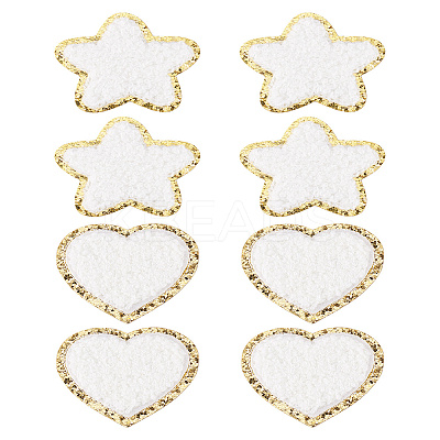 8Pcs 2 Styles Towel Cloth Computerized Embroidery Cloth Iron On/Sew On Patches DIY-LP0001-19-1
