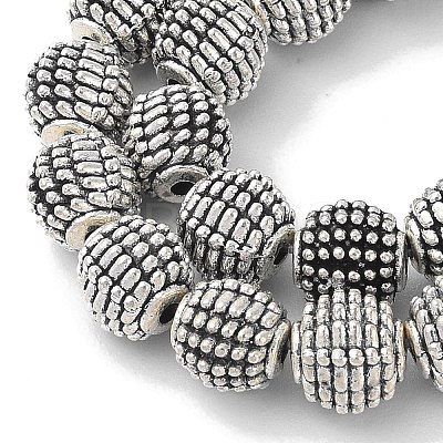 Round Tibetan Style Alloy Beads TIBEB-O007-34-RS-1