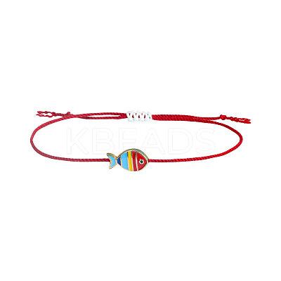 Alloy Enamel Fish Charm Adjustable Bracelets FS-WG707CF-08-1