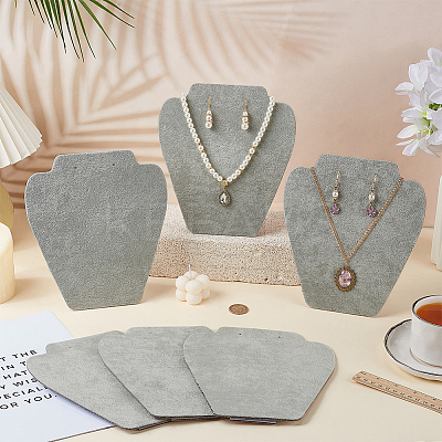 Bust Shaped Velvet Necklaces Jewelry Display Stands ODIS-WH0043-159C-1