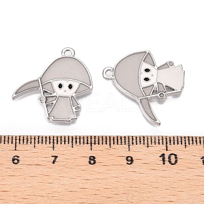 Halloween Theme Rack Plating Luminous Alloy Enamel Pendants ENAM-N056-237P-1