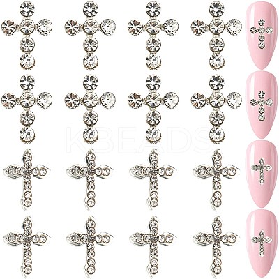 40Pcs 2 Styles Zinc Alloy Rhinestone Cabochons FIND-CP0002-11-1