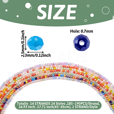 13 strands 13 styles Electroplate Glass Beads Strands EGLA-CD0001-08-1