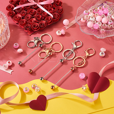 Valentine's Day DIY Beadable Keychain Making Kit DIY-TA0006-66-1