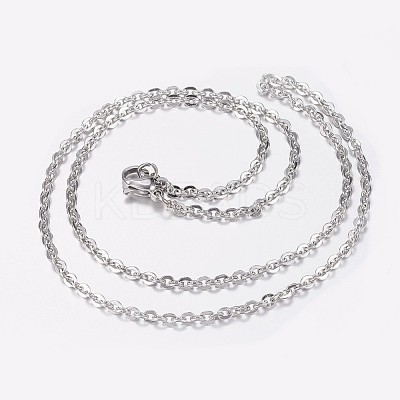 Non-Tarnish 304 Stainless Steel Cable Chain Necklaces NJEW-I205-17P-1