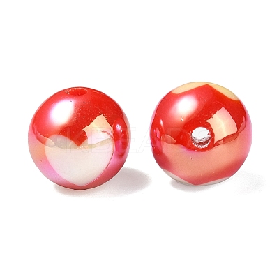 UV Plating Rainbow Iridescent Acrylic Beads X1-OACR-F004-08B-1