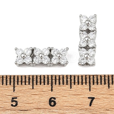 Eco-Friendly Brass Micro Pave Cubic Zirconia Rectangle Pendants ZIRC-M087-10P-NR-1-1