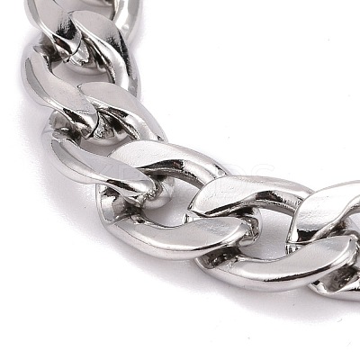 Tarnish Resistant 304 Stainless Steel Curb Chains Bracelets BJEW-JB06273-02-1