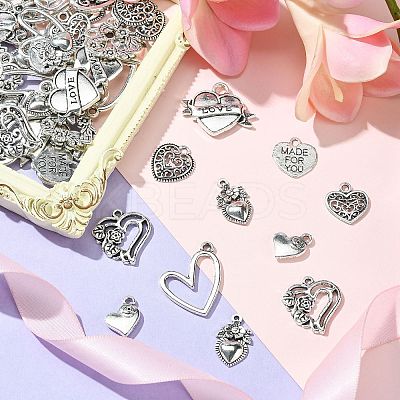 100Pcs 10 Styles Tibetan Style Alloy Pendants TIBEP-CJ0002-64-1