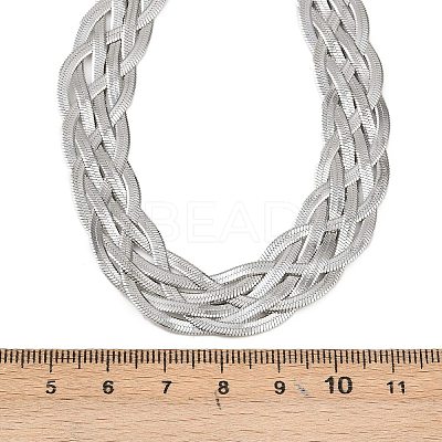 201 Stainless Steel Mesh Chain Necklaces NJEW-H085-01P-1