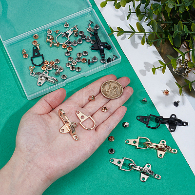 6 Sets 6 Colors Alloy Interlocking Clasps for Coat Down Jacket Sewing Accessories FIND-BC0014-21A-1
