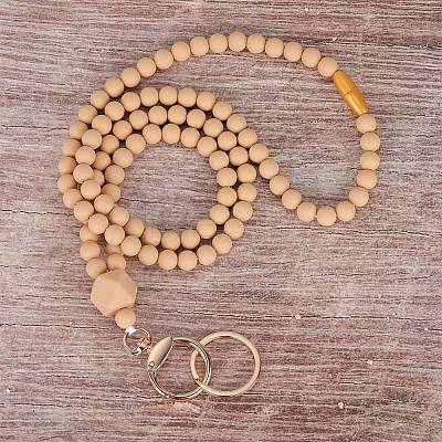 Silicone Beaded ID Card Neck Straps NJEW-SW00025-02-1