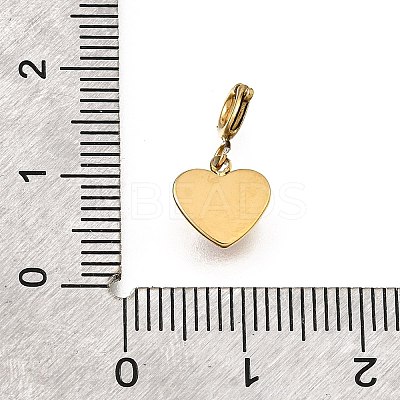 Heart 304 Stainless Steel Pendant Decorations STAS-H202-29G-1