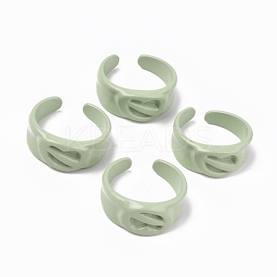 Spray Painted Alloy Cuff Rings RJEW-T011-34A-RS-1