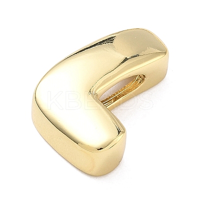 Brass Initial Beads KK-B167-27G-01L-1
