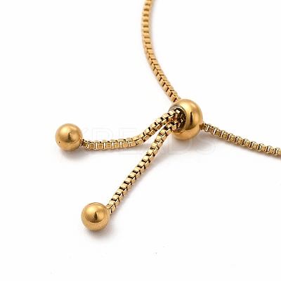 Ion Plating(IP) 304 Stainless Steel Ball Chains Slider Bracelet for Women BJEW-E074-01G-1
