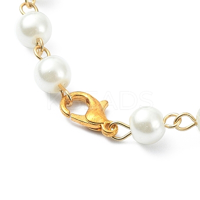 Glass Pearl Rosary Bead Necklaces NJEW-JN04340-1