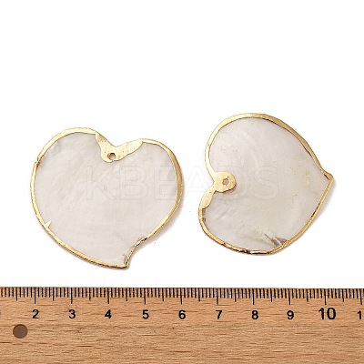 Natural Capiz Shell Pendants SSHEL-H071-02G-01-1