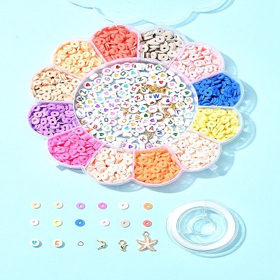Handmade Polymer Clay Heishi Bead DIY Jewelry Kits DIY-FS0006-66A-1