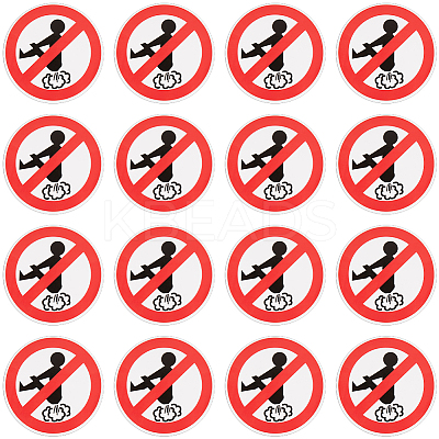 PVC No Farting Sign Stickers AJEW-WH20006-101A-1