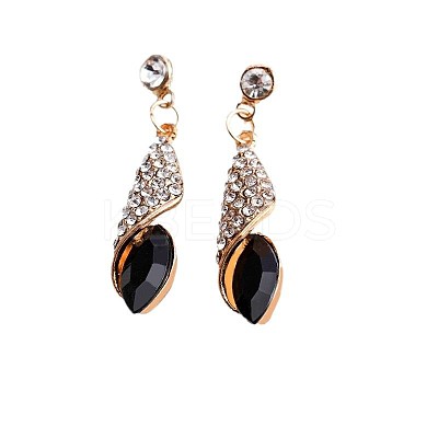Alloy Rhinestone Dangle Stud Earrings FS-WGDE5F6-04-1