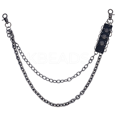 1Pc Alloy Double Layer Chain Belts for Pants AJEW-GF0011-93D-1