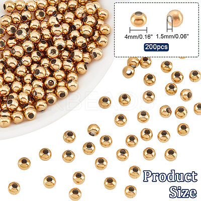 Hollow Round PVD Vacuum Plating 304 Stainless Steel Beads STAS-NB0001-66-1