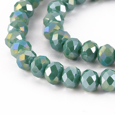 Electroplate Glass Beads Strands EGLA-A034-P8mm-B20-1