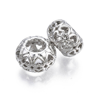 Rack Plating Alloy European Beads MPDL-N039-075-1