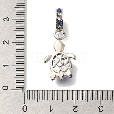 Rack Plating Alloy Rhinestone European Dangle Charms FIND-H005-45P-02-1