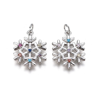 Brass Micro Pave Cubic Zirconia Pendants ZIRC-I028-03P-1