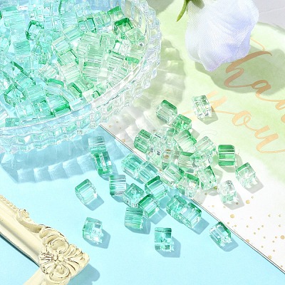 100Pcs Baking Paint Transparent Glass Beads DGLA-YW0001-35B-1