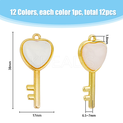 12Pcs 12 Style Natural & Synthetic Gemstone Pendants G-HY0001-09-1