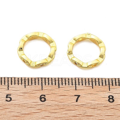 Brass Micro Pave Clear Cubic Zirconia Bead Frame KK-H495-03G-1