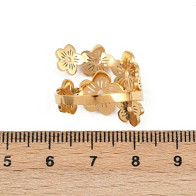 304 Stainless Steel Open Cuff Rings for Women RJEW-K302-02G-1
