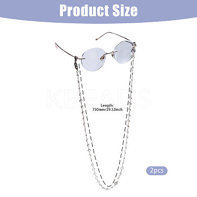 Rhinestone & Alloy Beaded Chains Neck Strap for Eyeglasses AJEW-WH0609-307KCG-1
