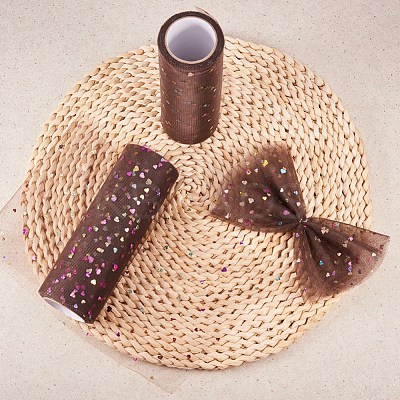 Heart Glitter Sequin Deco Mesh Ribbons OCOR-BC0007-26-1