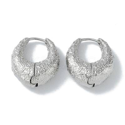 Texture Rings Brass Hoop Earrings for Women EJEW-H006-06C-P-1