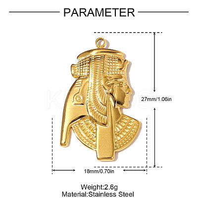 304 Stainless Steel Pendants STAS-OY008-37G-1