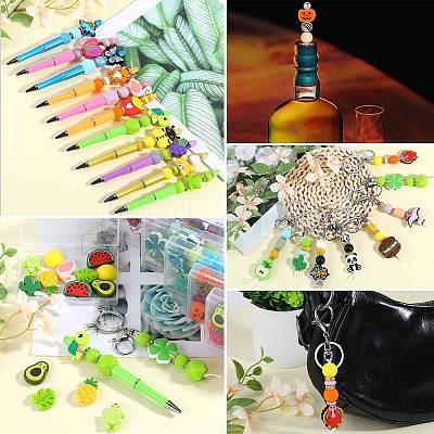 16Pcs 8 Styles Food Grade Silicone Focal Beads SIL-SZ0002-22-1