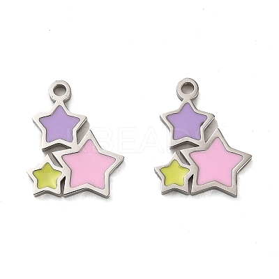 304 Stainless Steel Enamel  Charms STAS-L022-095P-1