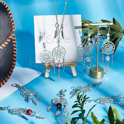 12Pcs 6 Colors Zinc Alloy Big Pendants FIND-NB0002-37-1