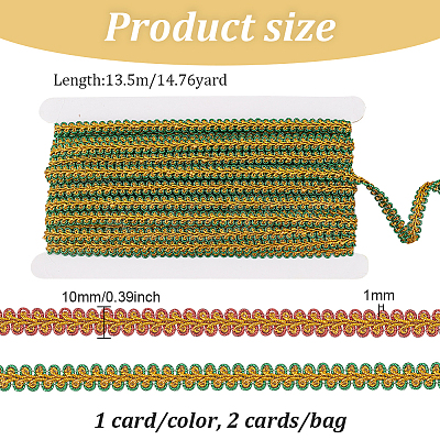 2 Cards 2 Colors Christmas Polyester Centipede Lace Ribbon OCOR-FH0001-20-1