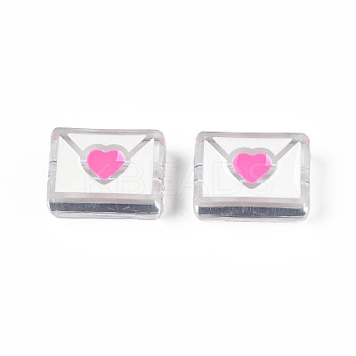 Valentine's Day Transparent Acrylic Beads X-ACRC-S039-11G-1