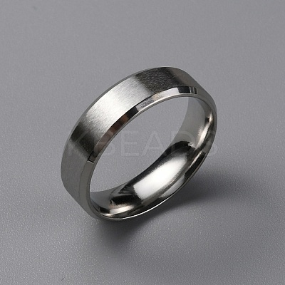 Matte Style 304 Stainless Steel Wide Band Finger Rings for Women Men RJEW-WH0009-14D-P-1