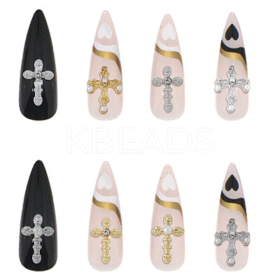 54Pcs 9 Style Zinc Alloy Rhinestone Cabochons MRMJ-HY0001-20-1