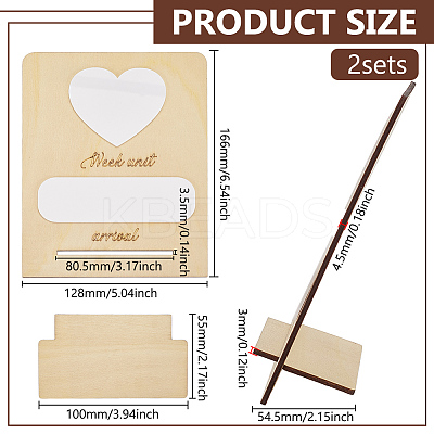 Wooden Pregnancy Announcement Sign DJEW-WH0058-29-1