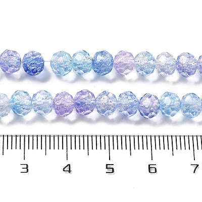 Transparent Crackle Glass Beads Strands CCG-L050-01B-08-1